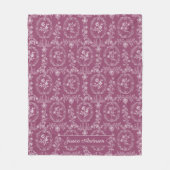Antike Rokoko-Blumen Blumenmuster Personalisiert Fleecedecke (Vorderseite)