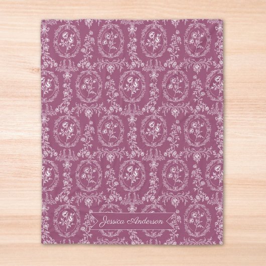 Antike Rokoko-Blumen Blumenmuster Personalisiert Fleecedecke