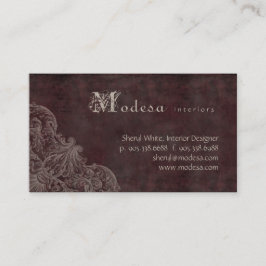 Antike Rolle-Visitenkarte-Innenarchitektur Burgu Visitenkarte