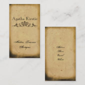 Antike Rolle-Visitenkarte Visitenkarte (Vorne/Hinten)