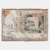 Antike romantische Blumen-Ephemera-Collage Riversi Decke (Vorderseite)