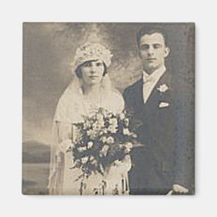 Antike romantische Braut und Bräutigam Fotos im Vi Magnet