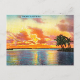 Antike romantische Florida-Sonnenuntergangs-Reisep Postkarte