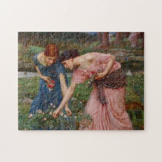 Antike Romantische Gartendamen Präraffaelitisch Puzzle (Horizontal)