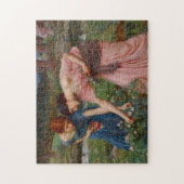 Antike Romantische Gartendamen Präraffaelitisch Puzzle (Vertikal)