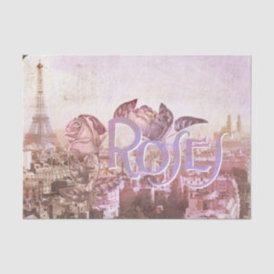 Antike romantische Rosen in Paris-Seidenpapier Seidenpapier