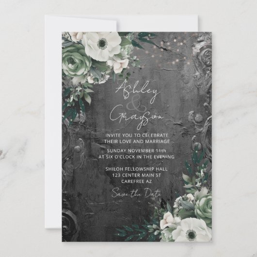 Antike romantische Silberhochzeit Save The Date (Vorderseite)