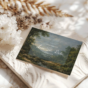 Antike Romantische Tapete blaue Hochzeitsdetails Save The Date