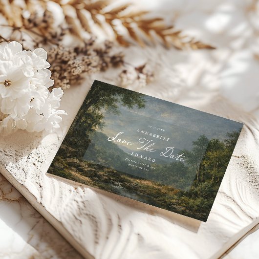 Antike Romantische Tapete blaue Hochzeitsdetails Save The Date