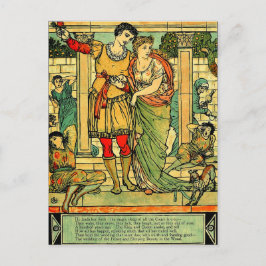 Antike romantische Walter Kranich Schlafen Beauty Postkarte