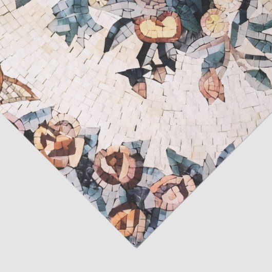 Antike römisch-italienische Blumenmosaik Dekoupage Seidenpapier (Detail)