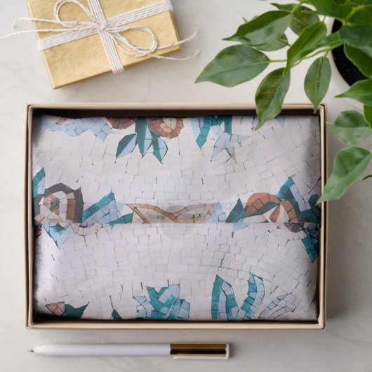 Antike römisch-italienische Blumenmosaik Seidenpapier (Geschenk)