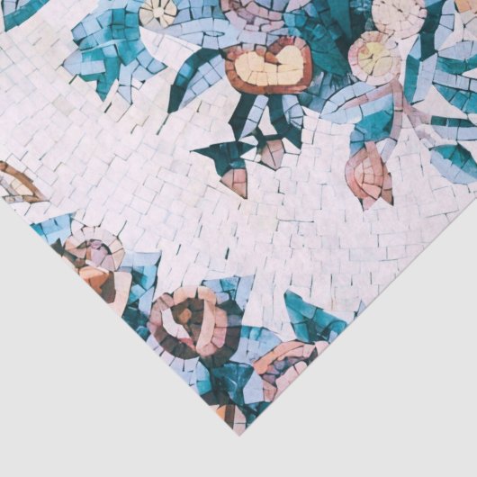 Antike römisch-italienische Blumenmosaik Seidenpapier (Detail)