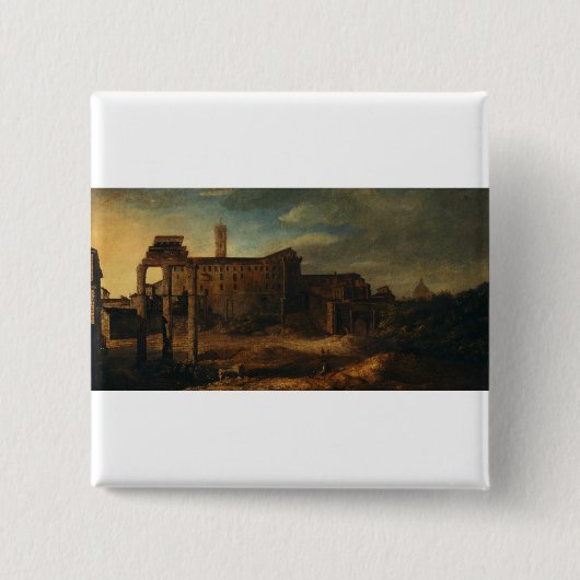 Antike römische Architektur Römische Ruinen Button (Vorderseite)