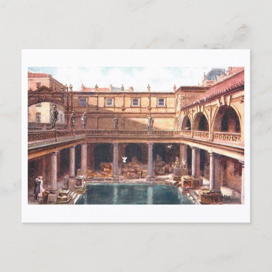 Antike römische Bäder, Bath, England Postkarte (Vorderseite)