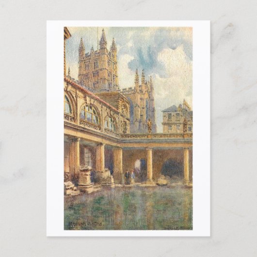 Antike römische Bäder, Bath, England Postkarte (Vorderseite)