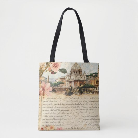 Antike Römische Briefe Florale Kunst Tasche (Vorderseite)