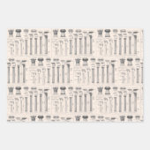 Antike römische Kolumnen Architekturzeichnungen Geschenkpapier Set (Vorderseite 3)