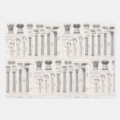 Antike römische Kolumnen Architekturzeichnungen Geschenkpapier Set (Vorderseite)