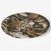 Antike römische Mosaik Pompeii Sea Life Steinmosai Pappteller (Schrägansicht)