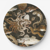 Antike römische Mosaik Pompeii Sea Life Steinmosai Pappteller (Vorderseite)