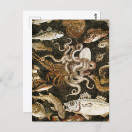Antike römische Mosaik Pompeii Sea Life Steinmosai Postkarte
