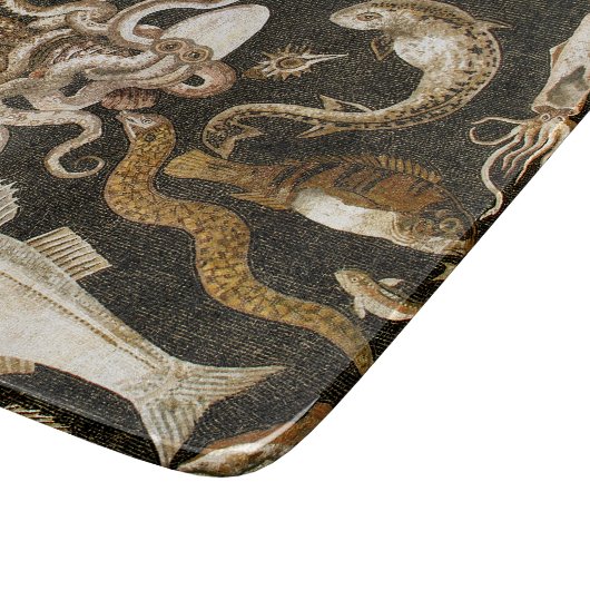 Antike römische Mosaik Pompeii Sea Life Steinmosai Schneidebrett (Ecke)