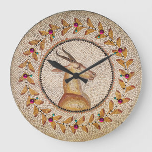 ANTIKE RÖMISCHE MOSAIKEN/GAZZELLE GROßE WANDUHR