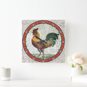 ANTIKE RÖMISCHE MOSAIKEN/HAHN QUADRATISCHE WANDUHR (Zuhause)