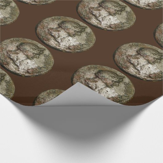 Antike römische Münze Geschenkpapier (Ecke)