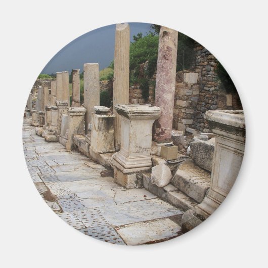 Antike römische Straße in der Stadt Ephesus, Türke Magnet (Vorne)