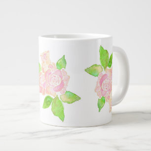 Antike rosa Aquarell-Albertine-Rosen Jumbo-Tasse