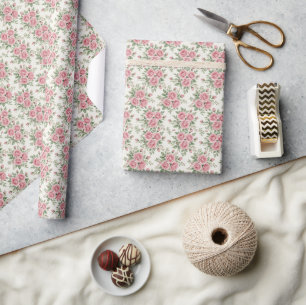Antike rosa Aquarell-Rosen Florales Nahtloses Must Geschenkpapier