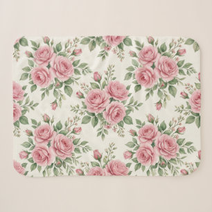 Antike rosa Aquarell-Rosen florales nahtloses Must Sherpadecke