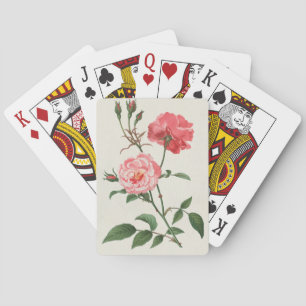 Antike Rosa Blumen Spielkarten