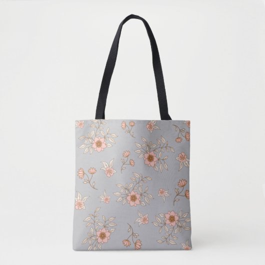 Antike rosa Blumen Tasche (Vorderseite)