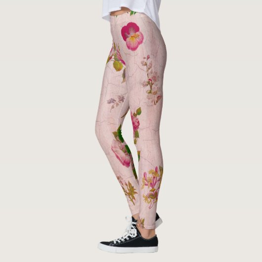 Antike rosa Blüte Leggings (Links)