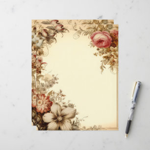 Antike rosa florale Junk Journal Schreibwaren