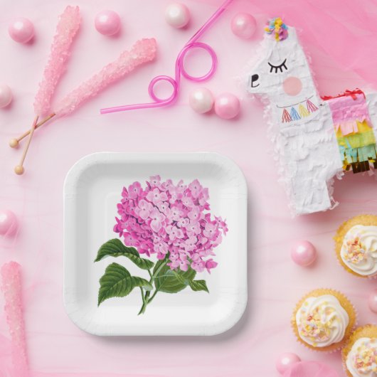 Antike rosa Hydrangea Blossom Pappteller (Party)