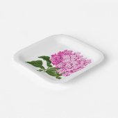 Antike rosa Hydrangea Blossom Pappteller (Gewinkelt)