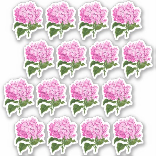 Antike rosa Hydrangea Blossom Stickers Aufkleber (Vorderseite)