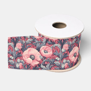 Antike rosa Mohnblumen Blumen Ripsband