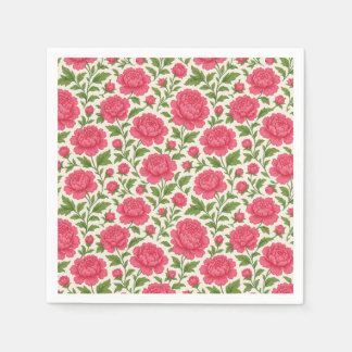 Antike Rosa Pfingstrose Blumen Cottagecore Gartenp Serviette