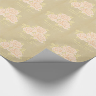 Antike rosa romantische Rosen altes Papier Geschenkpapier