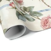 Antike rosa Rose Geschenkpapier (Rolleneckpunkt)
