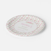 Antike rosa Rose Pappteller (Schrägansicht)