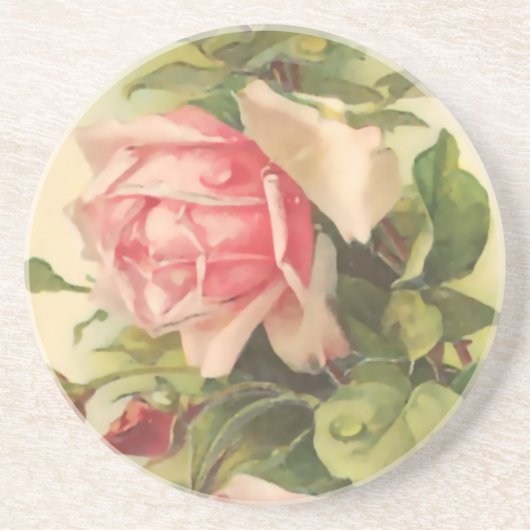 Antike rosa Rose Untersetzer (Vorne)