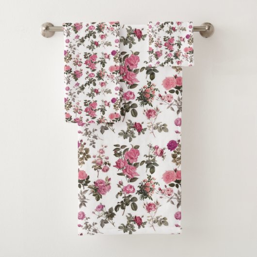 Antike rosa Rosen Badhandtuch Set (Insitu)
