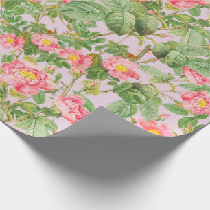 Antike rosa Rosen-Geschenkpapier in Blasslila Geschenkpapier
