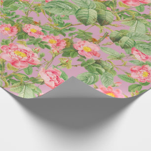 Antike rosa Rosen-Geschenkpapier in staubigem Flie Geschenkpapier